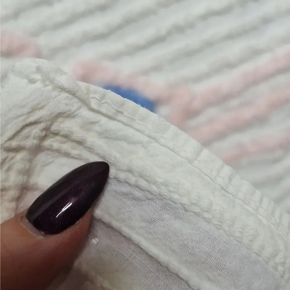 Vintage 40s 50s Chenille Baby Blanket Alphabet ABCs Crib Blanket Bedspread